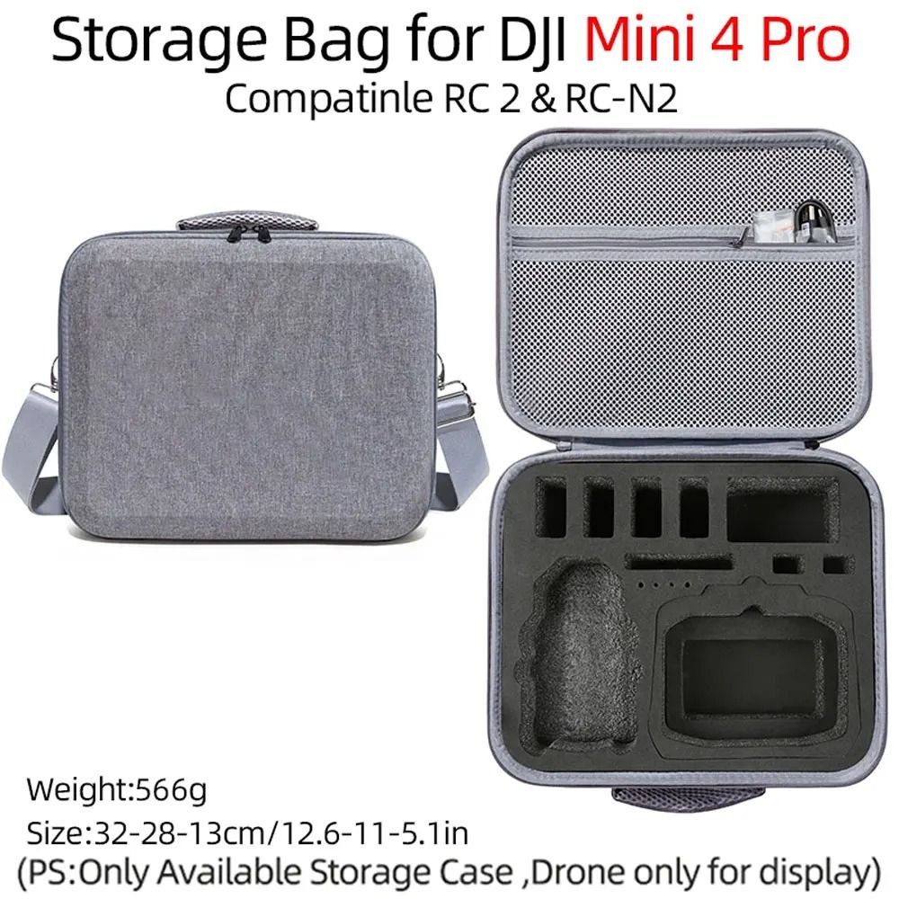 Portable Storage Bag And Carrying Case For DJI Mini 4 Pro grey Black