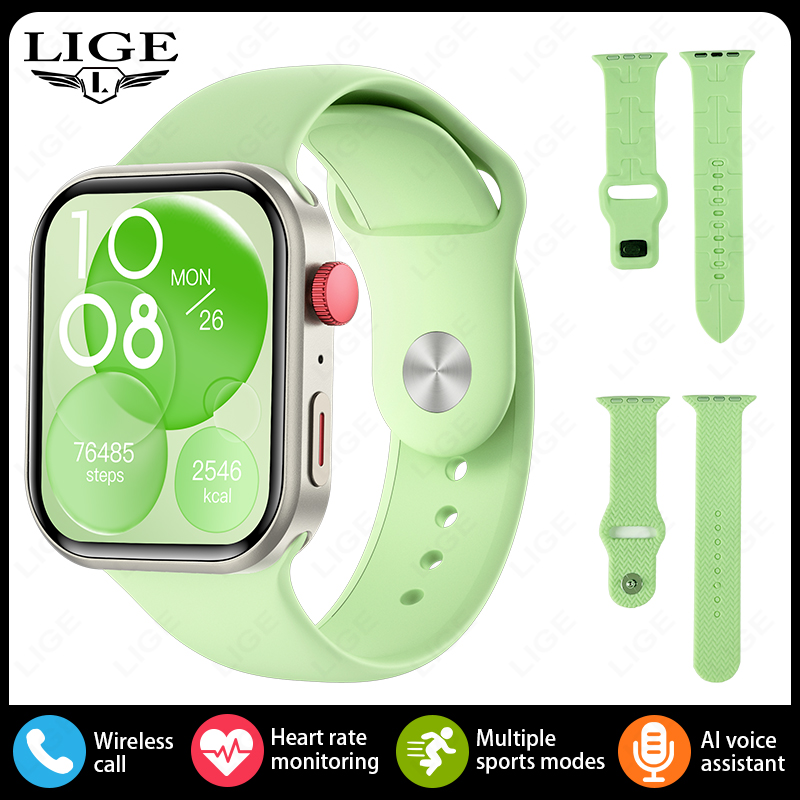Smartwatch With Bluetooth Calling, Straps & Health Fitness Tracker For IOS & Android green