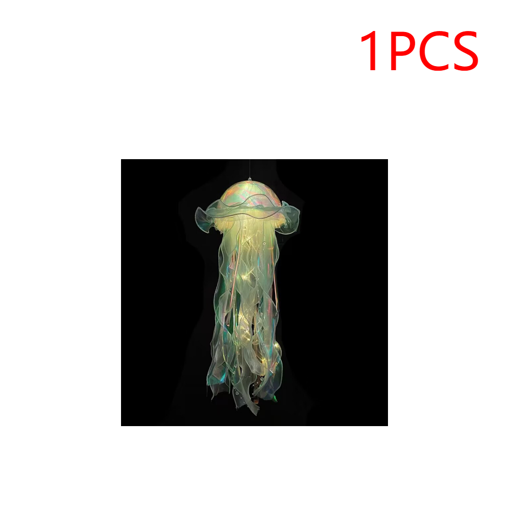 Jellyfish Night Light Lamp Hanging Decor For Girls Bedroom Mermaid Gift green