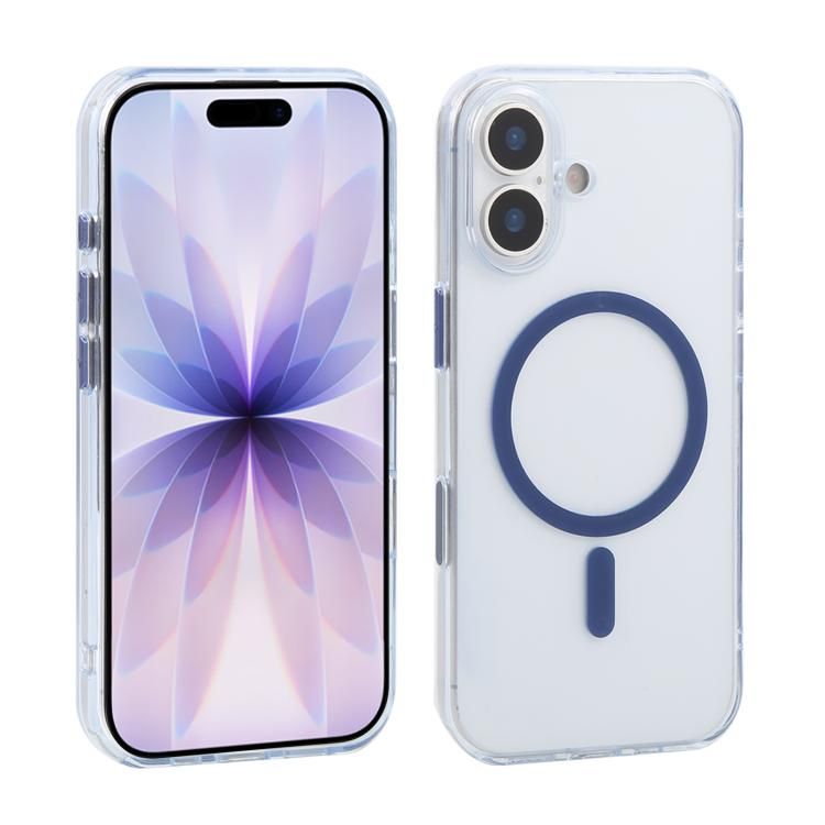 XDcase MagSafe IPhone 17 Case Frosted Clear Shockproof Phone Case With Magnetic Wireless Charging For IPhone 17 blue