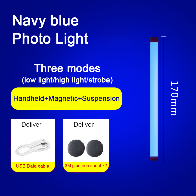 Rechargeable LED Video Light Wand For Photography, Vlogging & Live Streaming blue