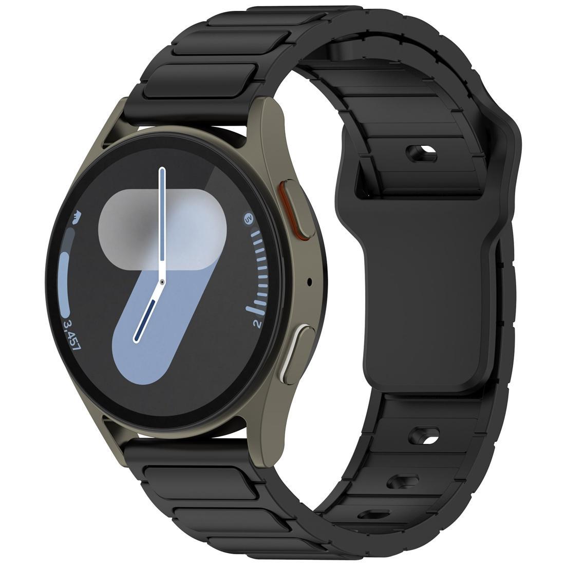 Silicone Watch Band Shaped Soft Adjustable Replacement Strap For Smartwatches black