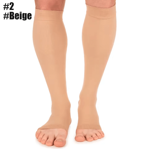 2030 MmHg Knee High Compression Socks Firm Support Stockings For Men & Women (S7XL) type 2 Beige m