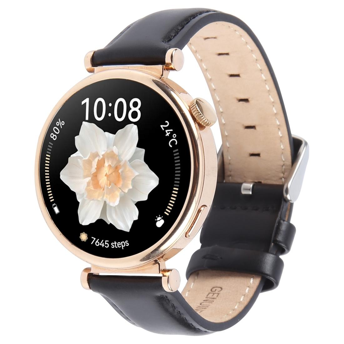 Genuine Leather Watch Band White Replacement Strap With Silver Buckle For Classic Wristwatches black