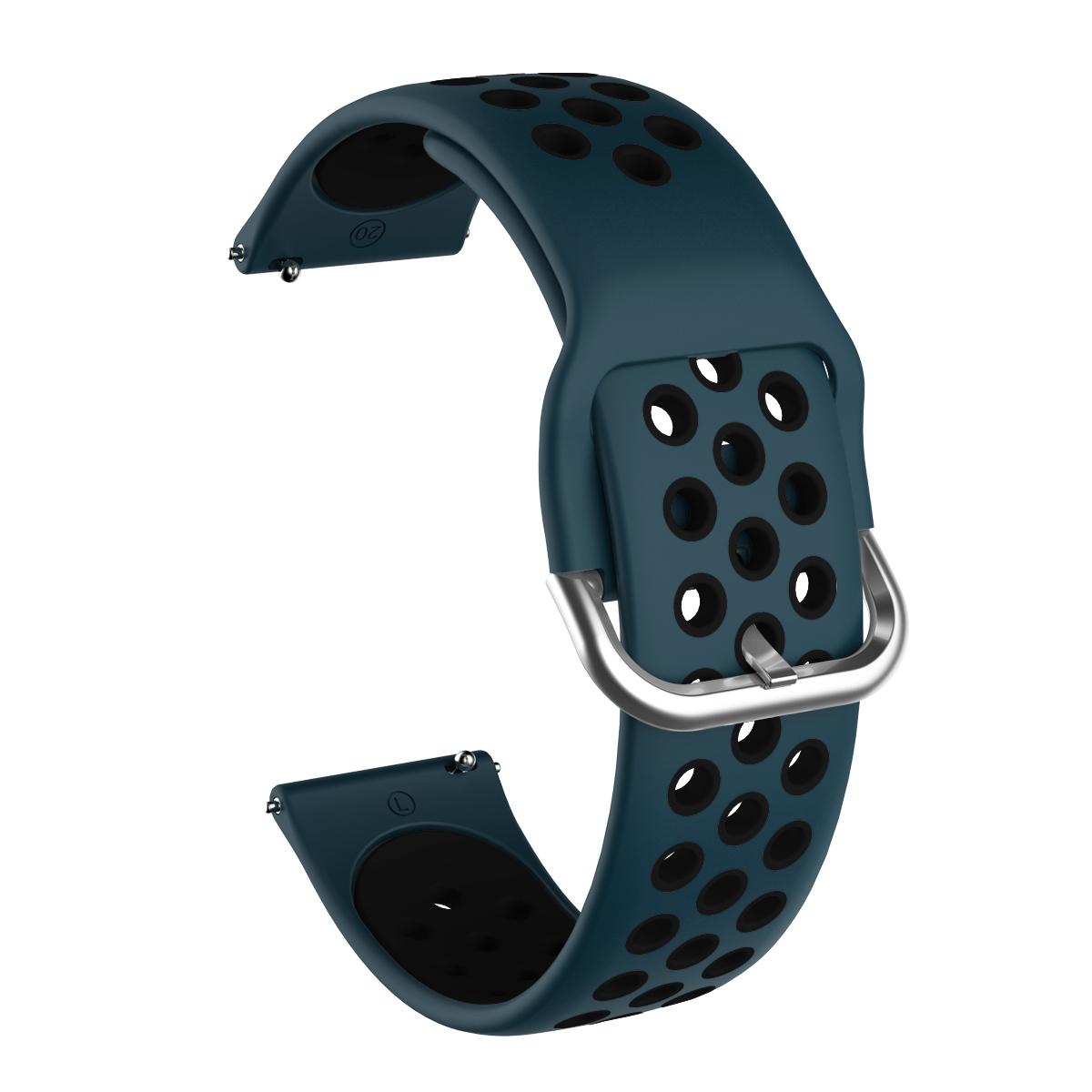 Samsung Galaxy Watch Active2 44mm Silicone Watch Band Two Color Sport Replacement Strap green+black