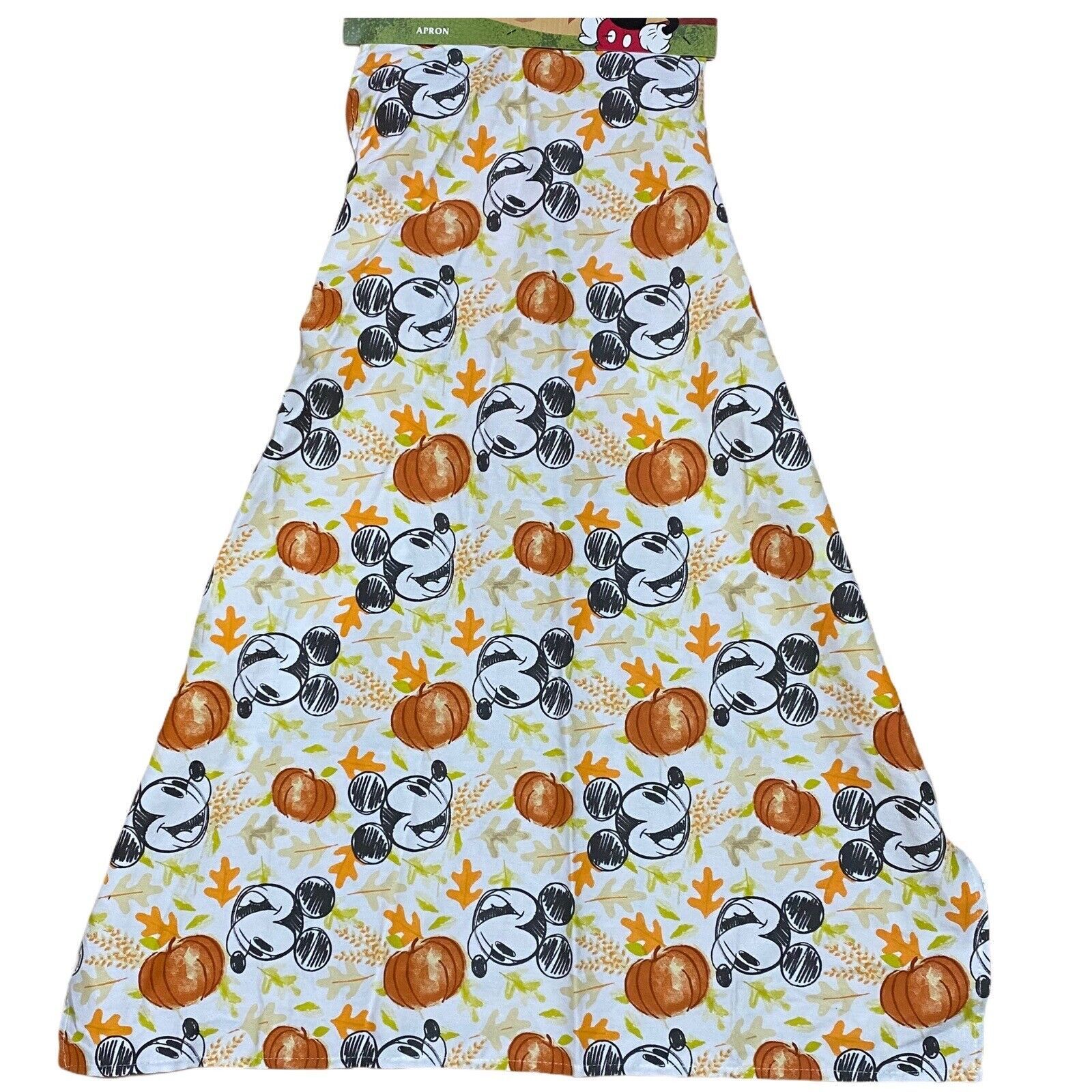 Disney Kitchen | Disney Apron Adult Mickey Mouse Orange Kitchen Ears Harvest Fall Pumpkin Leaves | Color: Orange/White | Size: Os