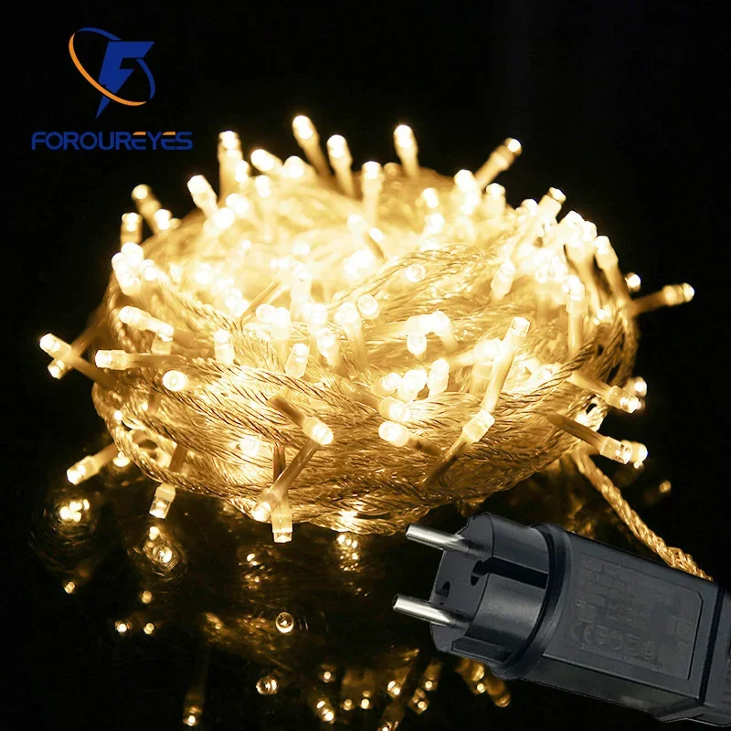 LED-Feiertagsbeleuchtung 24V-31V 100M 50M 30M 20M 10M Wasserdichte Lichterkette Baumgirlande Außen-Weihnachtsbeleuchtung