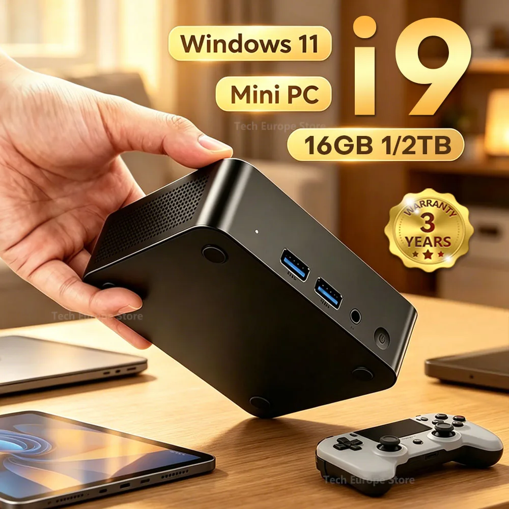Mini PC 2026 Windows 11 Pro Intel Core i9-10980HK/i7-4510U 16 Go de RAM 1 To 2 To SSD PC Gamer Ordinateur Double WIFI6 Mini PC Portable