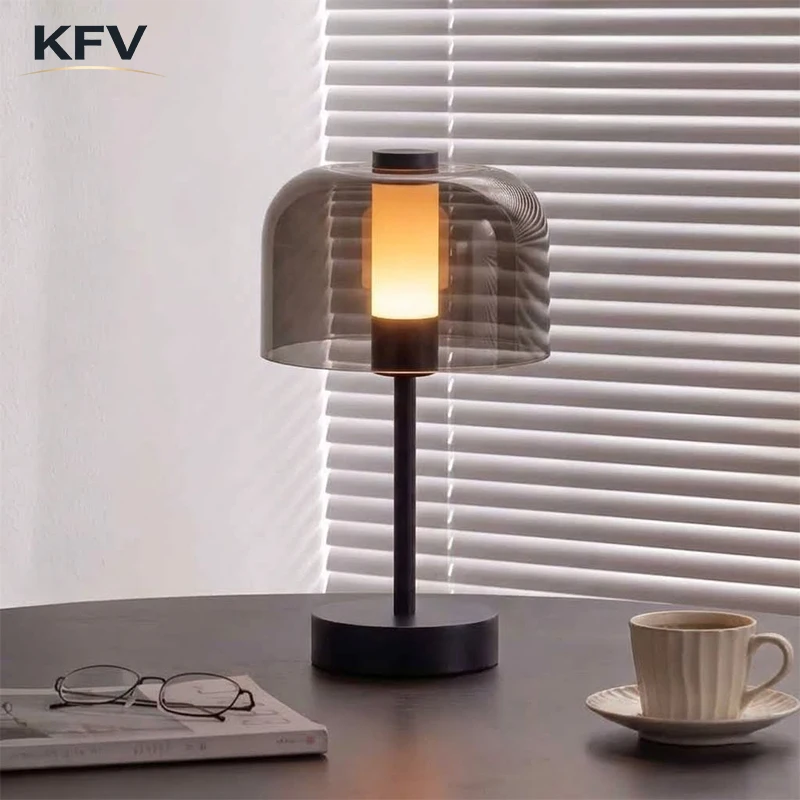 KFV Schreibtischlampe Luxuriöser Transparenter Lampenschirm Schlafzimmer LED Tischlampe Dekoration Stimmungslicht Nachttischlampe Wiederaufladbare Schreibtischlampen lampe schreibtisch desk lamps led