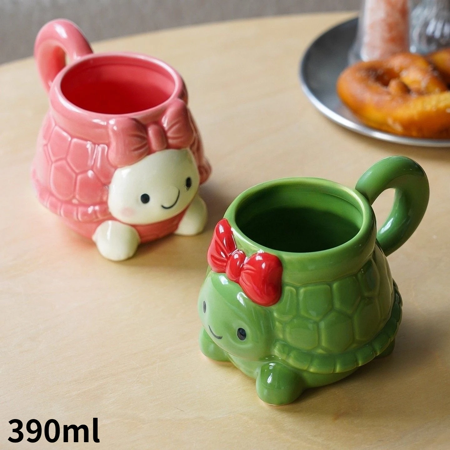 Creative Turtle Ceramic Mug, Cute Couple Water Cup, Household Cartoon Coffee Mugs, Breakfast Milk Cups, Holiday Gift Tea Cup