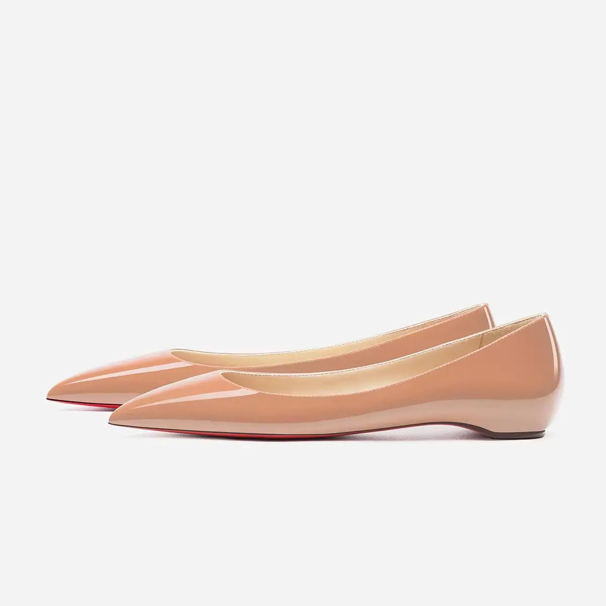 Chaussures femme tendance 2026, chaussures de luxe pour femmes, chaussures en cuir pour femmes, chaussures plates, semelle rouge brillante, chaussures bateau élégantes à bout pointu