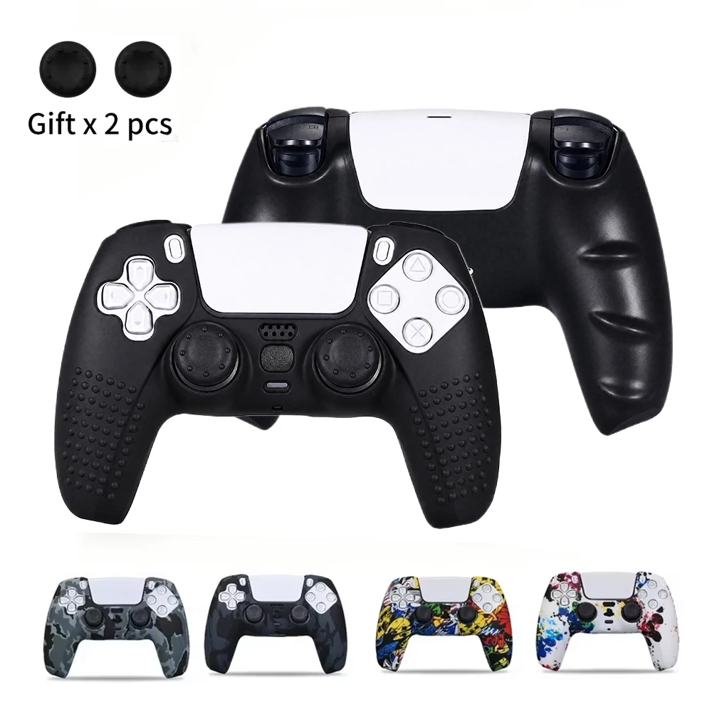 Silicone Protective Case For PS5 Controller Skin Cover For Playstation 5 PS5 Slim Gamepad Protector Thumb Grips Game Accessories