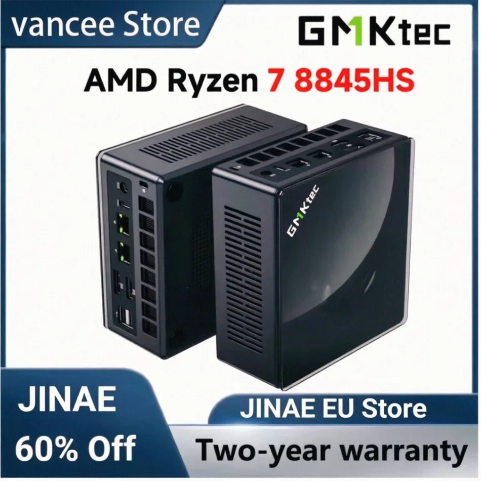 GMKtec K8 Plus Mini-PC AMD Ryzen 7 8845HS AI Desktop-Computer DDR5 5600MHz PCIe 4.0 NVMe SSD Radeon 780M WiFi 6 Bluetooth 5.2 Windows 11 Pro