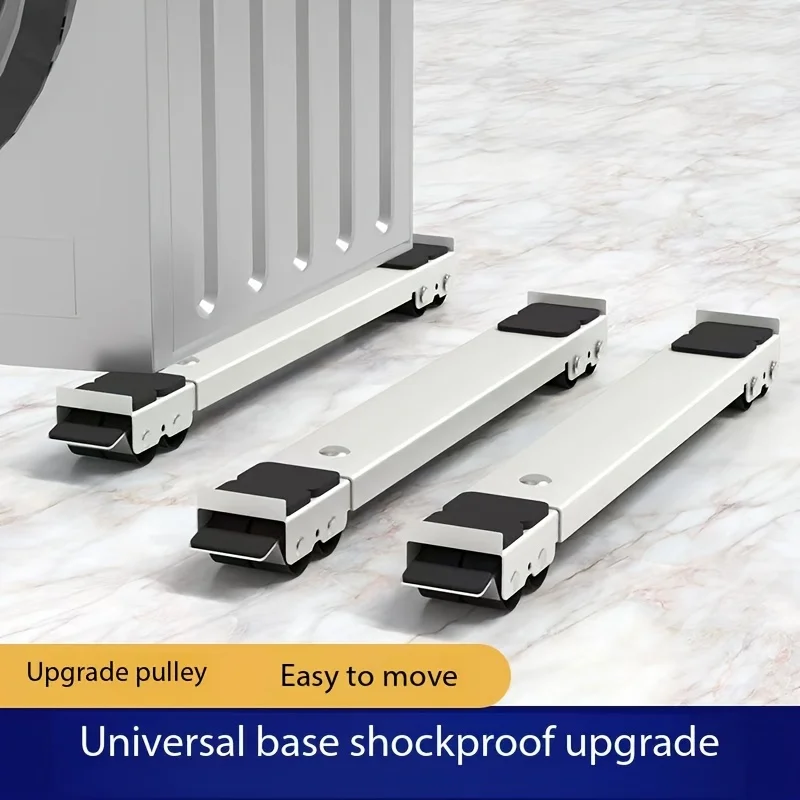 Base mobile rétractable pour machine à laver, support coulissant robuste pour appareils électroménagers, anti-vibration, antidérapant, support silencieux, base mobile universelle réglable pour