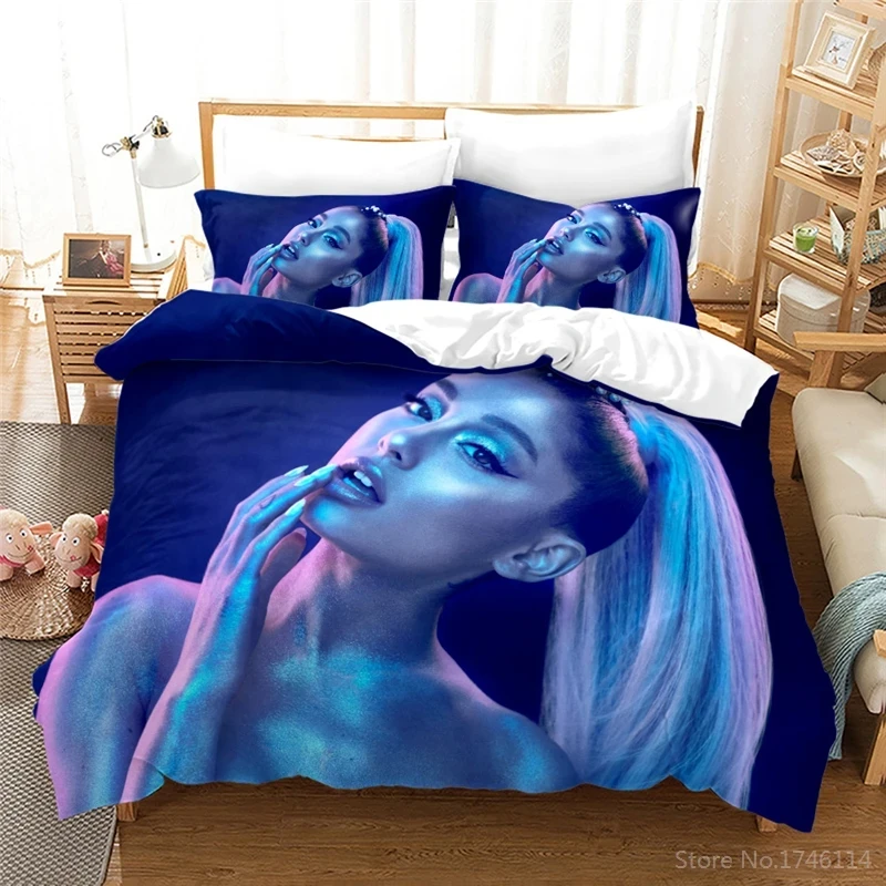 Parure de lit 3D Ariana Grande pour fille, tendance et sexy, housse de couette avec taies d