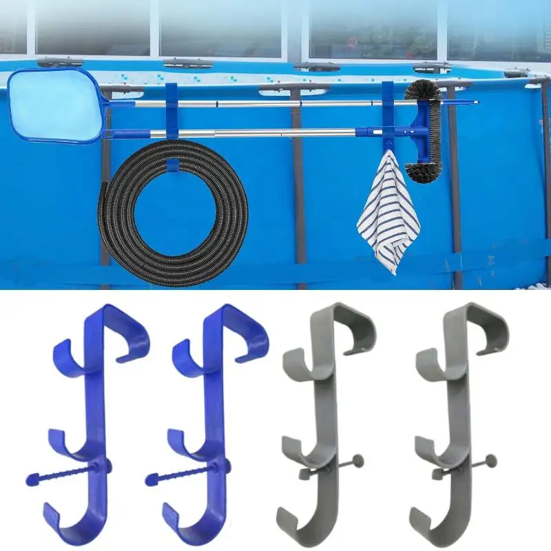 Support de filet à feuilles pour piscine (2 pièces), support de poteau pour piscine hors sol, accessoires pour piscine hors sol, outil de fixation pour poteaux de piscine