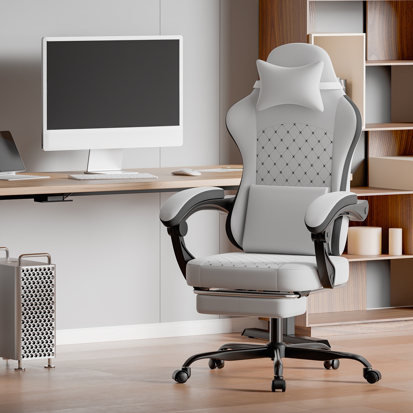 Gaming Chair with Massage,Ergonomic PC Gaming Chair Computer Chairs with Footrest Comfortable Headrest and Lumbar Support