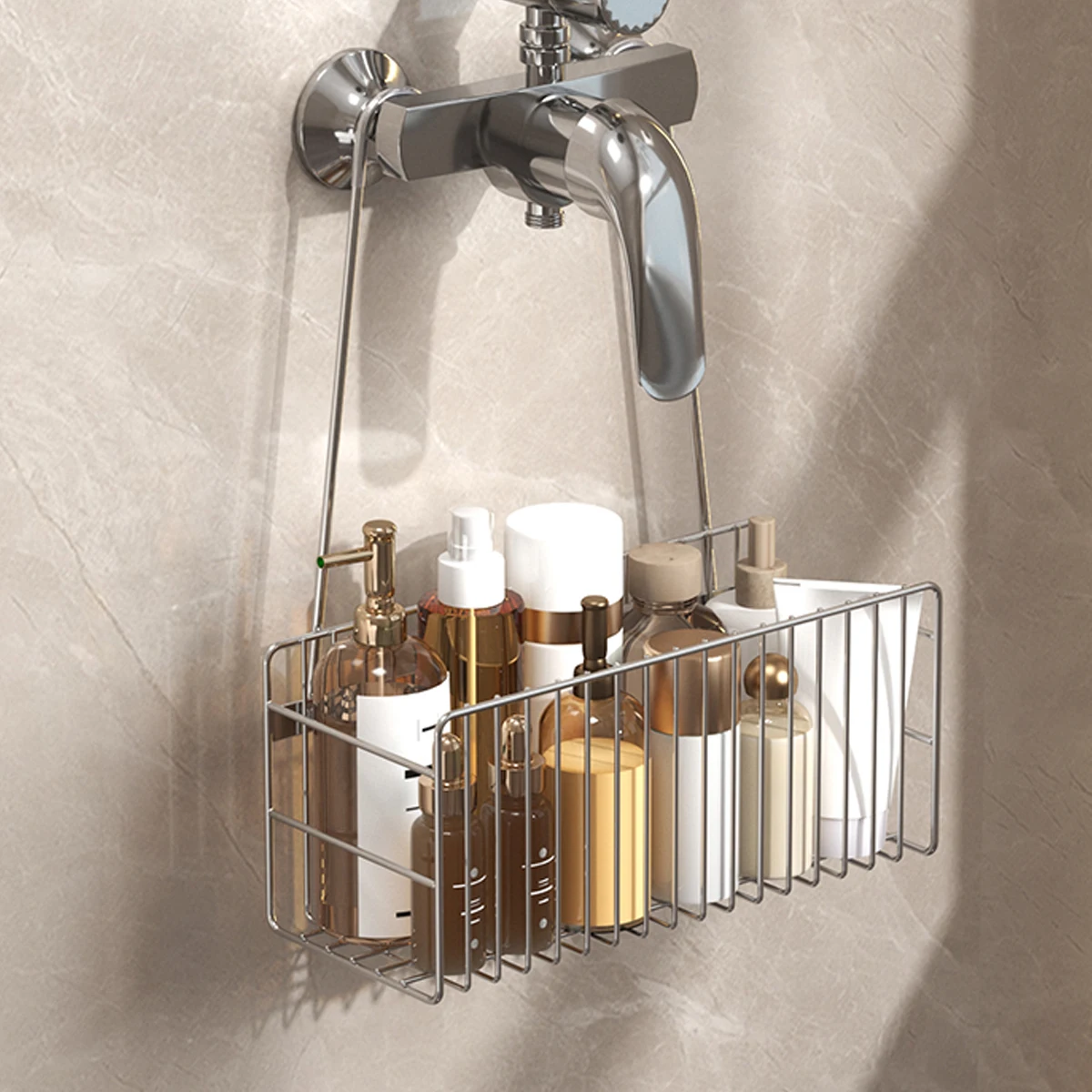 Étagère de salle de bain non perforée, étagère de douche, support pour articles de salle de bain, porte-shampooing, panier de rangement pour douche, accessoires de salle de bain