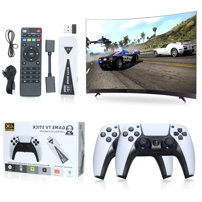 B-M Ampown U10 Video Game Console 64G 10000+ Games Retro Handheld 4K TV Game Console Wireless Controller Game Stick For PS1/GB