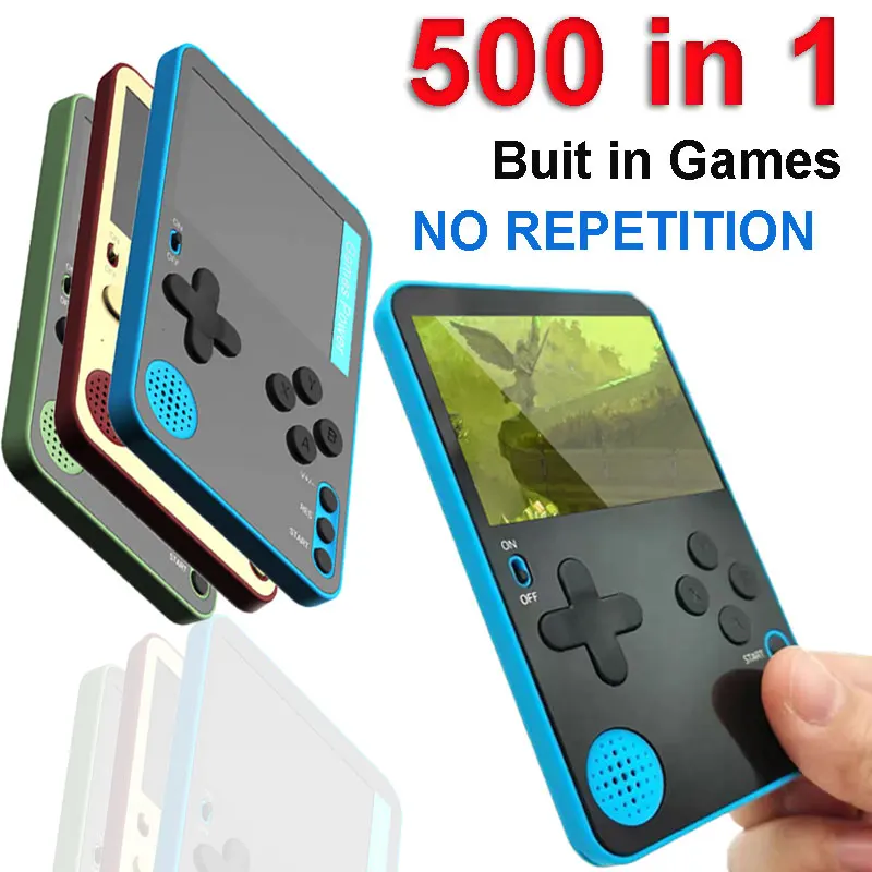 Console de jeu portable 500 jeux classiques LCD Mini console de jeu vidéo rétro portable rechargeable super cadeau pour enfants et adultes