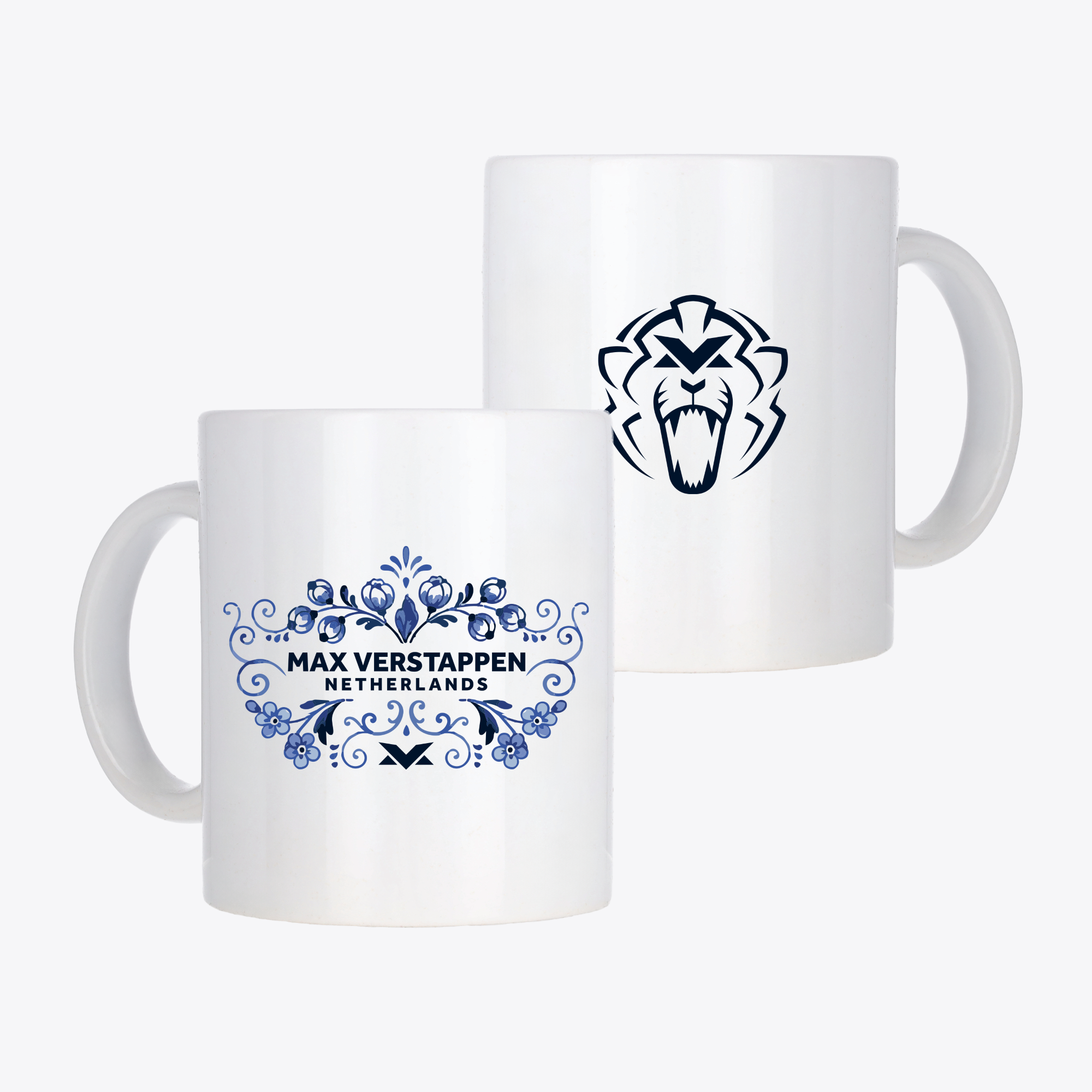 Tasse à café « Unleash The Lion » bleu de Delft, 11 oz - unisexe Taille: One Size Only