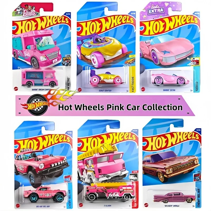 Mattel Hot Wheels Hot Sports Car In Pink Girl'S Dream Rv Donut 1/64 Diecast Collection Car Model Toy For Children Birthday Gifts