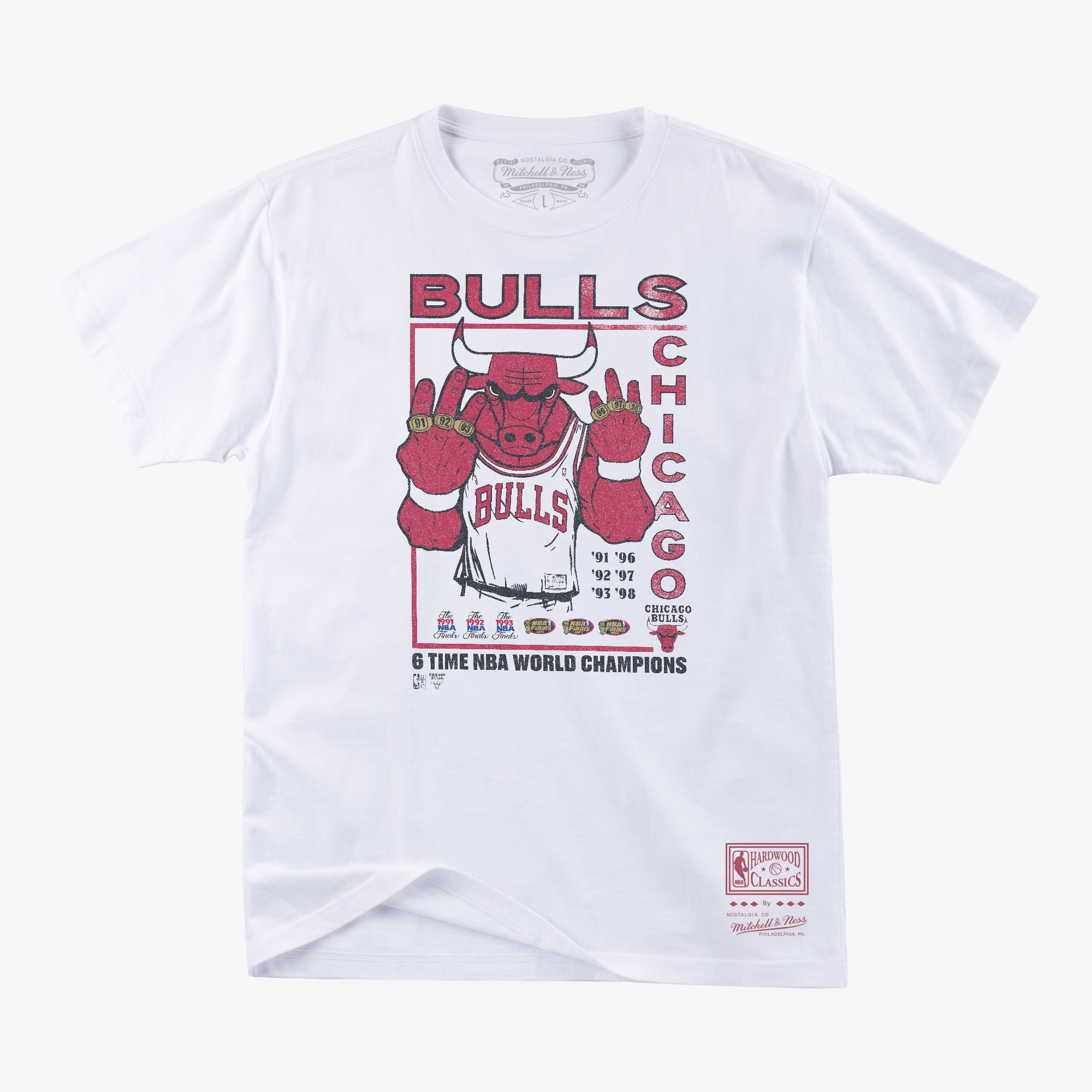 Chicago Bulls Mitchell & Ness Champions T-Shirt – Weiß – Herren