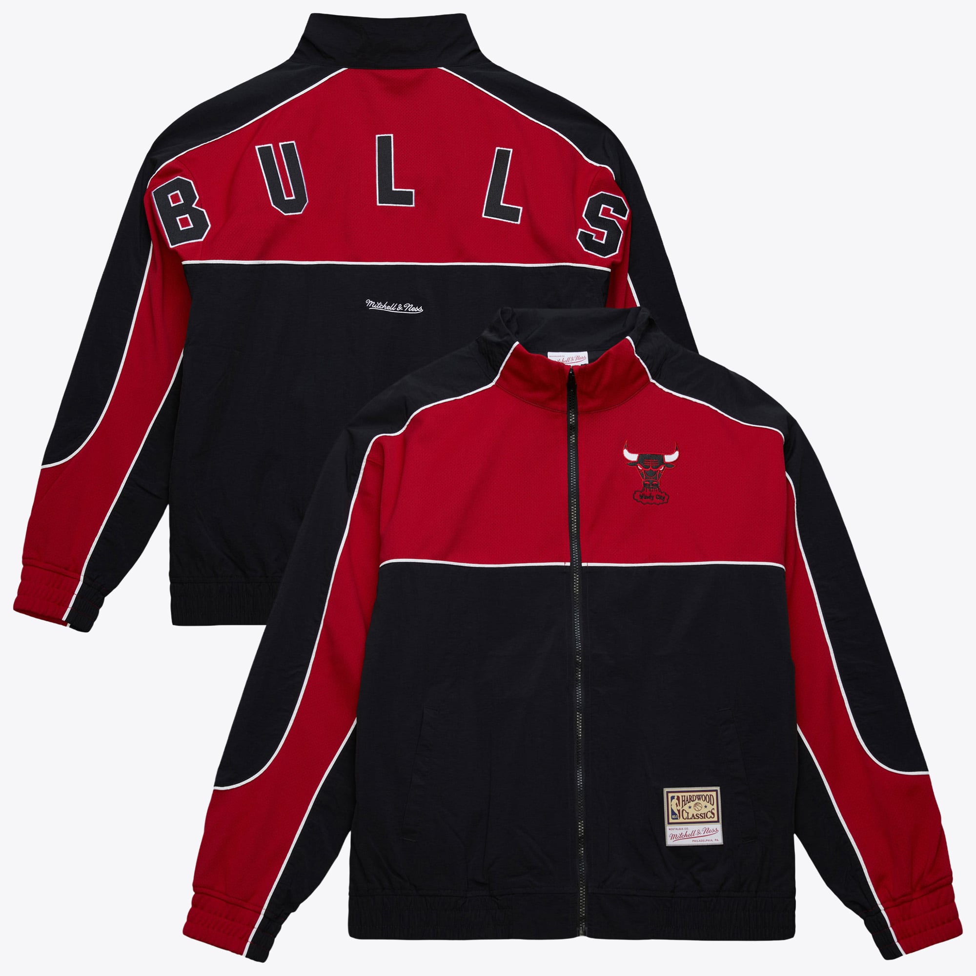 Chicago Bulls Mitchell & Ness Mesh-Nylonjacke – Schwarz – Herren