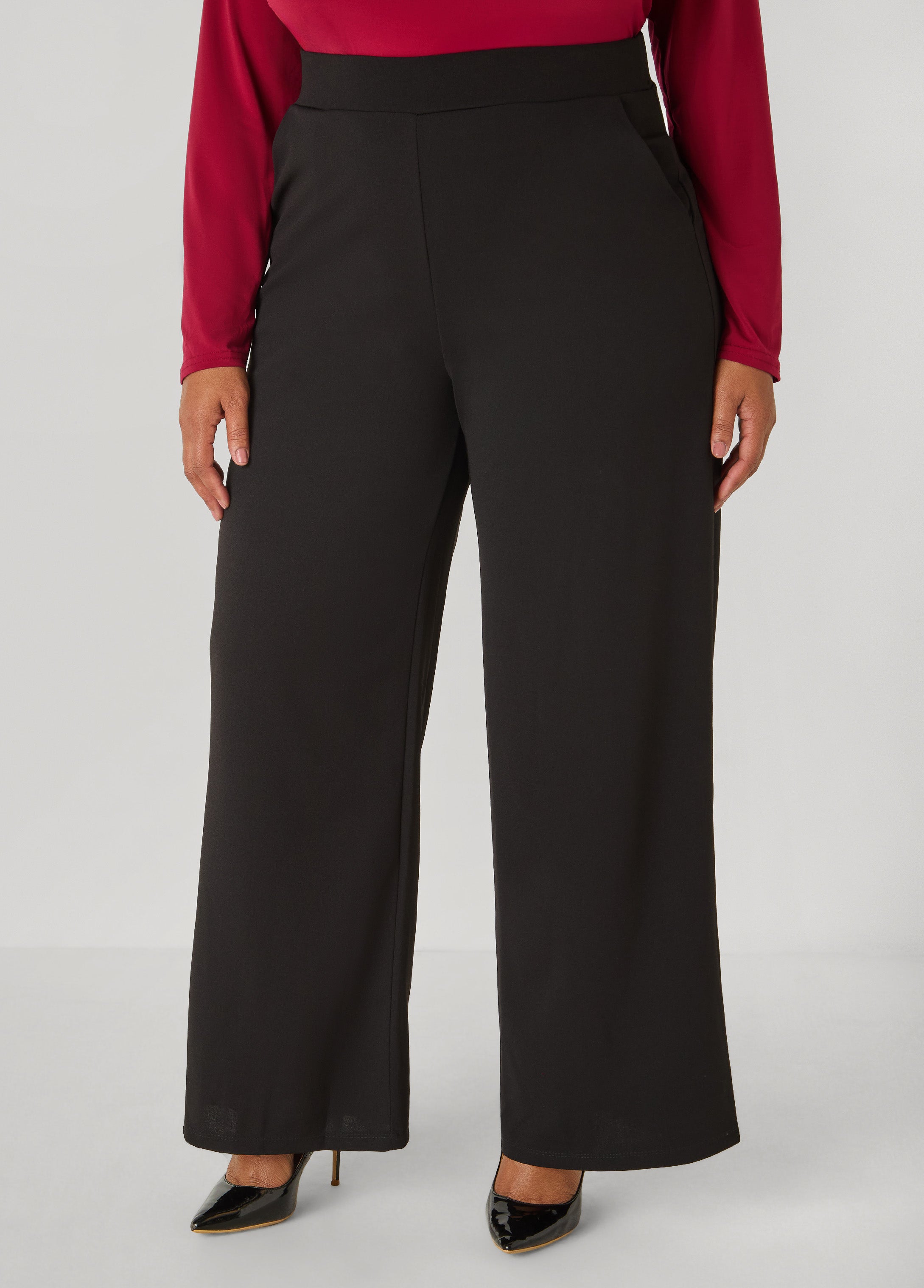 Plus Size High Waist Wide Leg Pants
