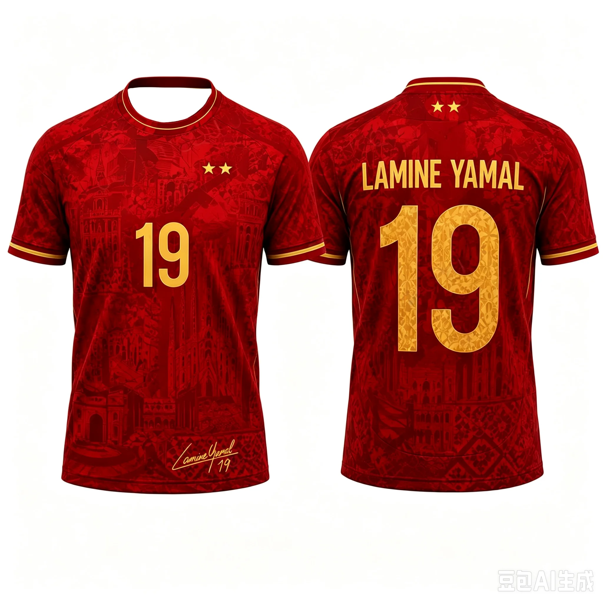 Nouveau Maillot de Foot Espagne 2026 Hotsale Yamal 19 / Rodri 16 Édition Deux Étoiles – Tenue de Supporter Homme, Femme, Enfant – Maillot Domicile