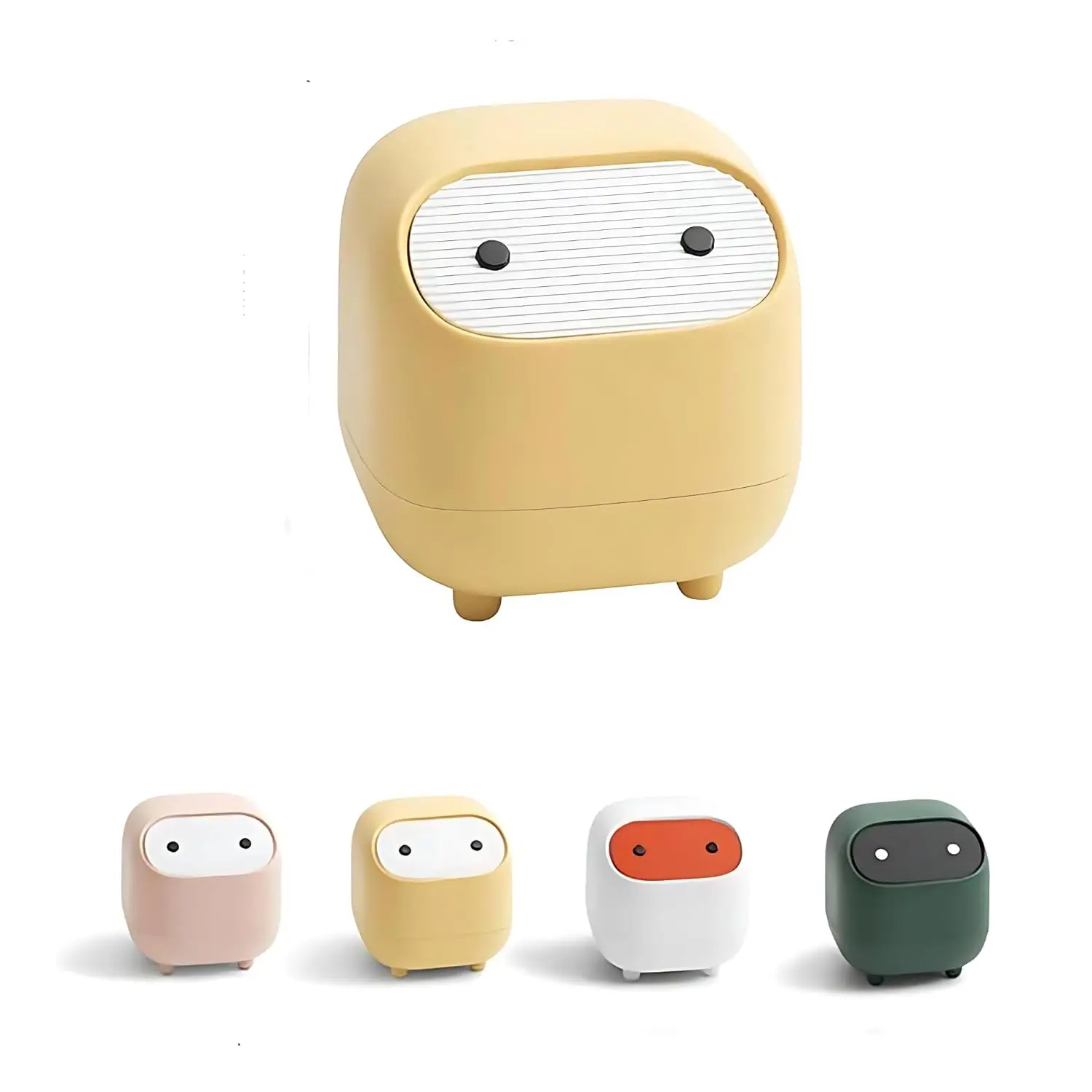 Mini-Mülleimer mit Deckel, Niedliche Ninja-Desktop-Mülleimer, Kleiner Büro-Plastik-Mülleimer für Badezimmer-Waschtisch, Schreibtisch