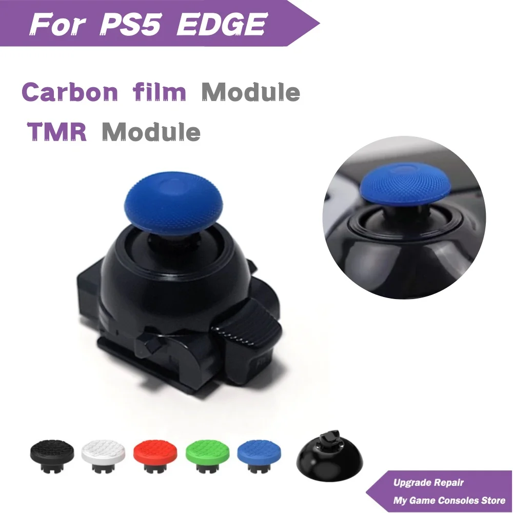 Module de joystick électromagnétique avec capuchon de joystick en film TMR/Carbone pour PS5 Edge, compatible avec la manette DualSense Edge, pour joystick analogique 3D de jeu.