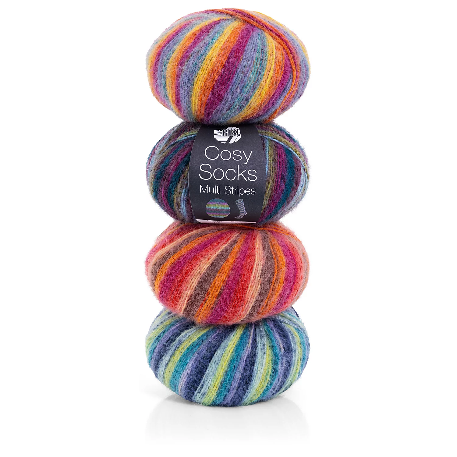 Lana Grossa Cosy Socks "Multi Stripes"