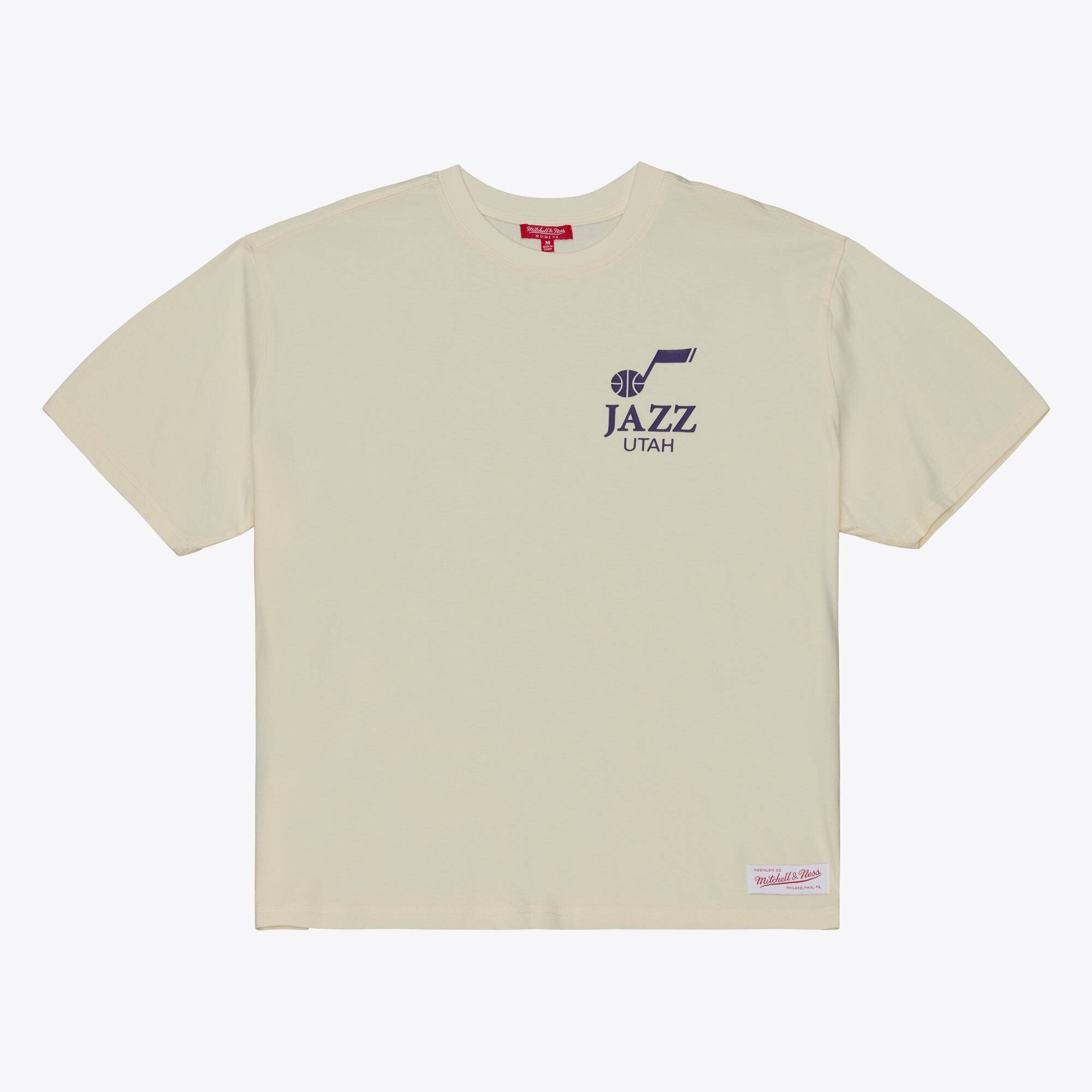 Mitchell & Ness Damen-T-Shirt „Utah Jazz Core Essential“ in Creme