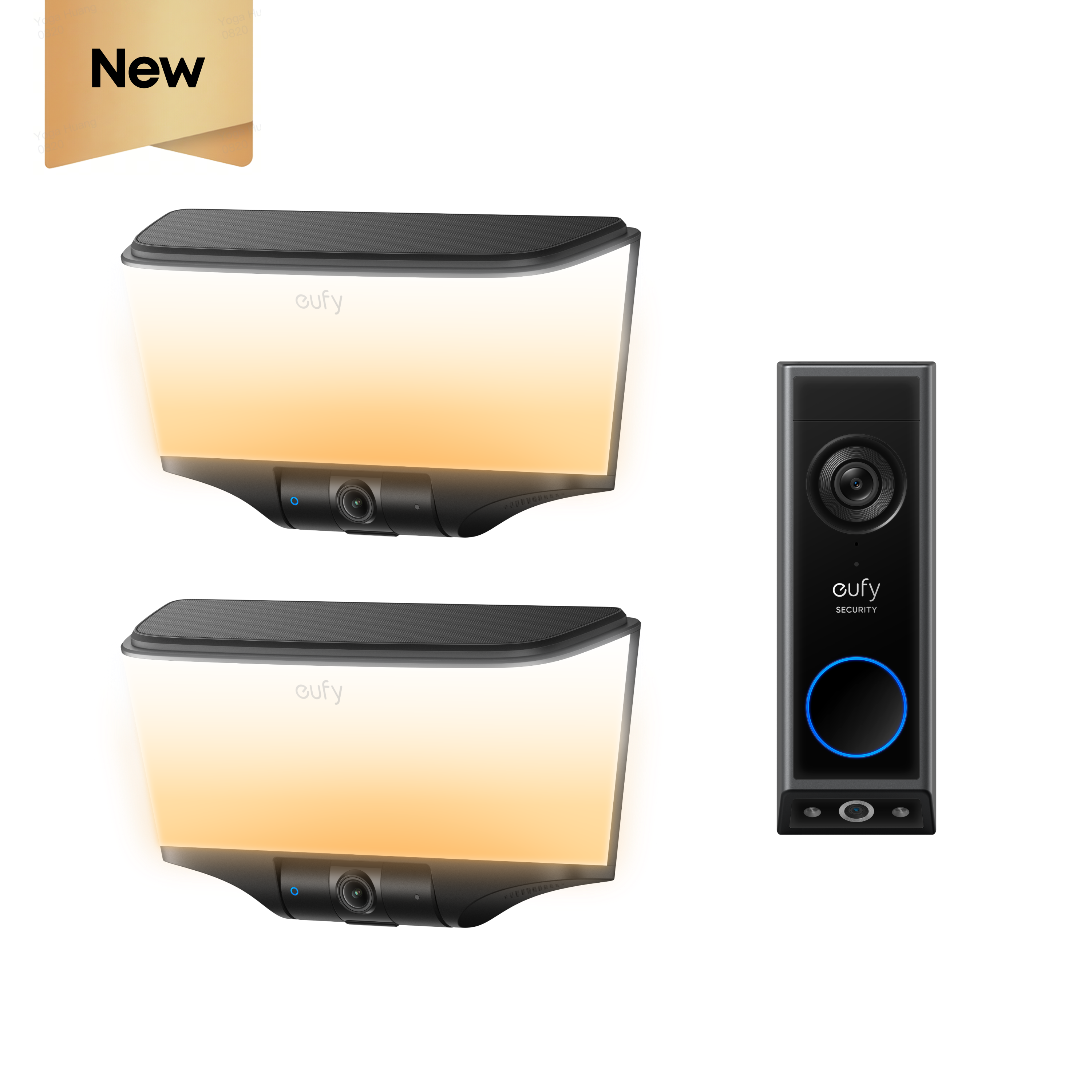 eufy Wall Light Cam S4（2 pack）+ Video Doorbell E340 White