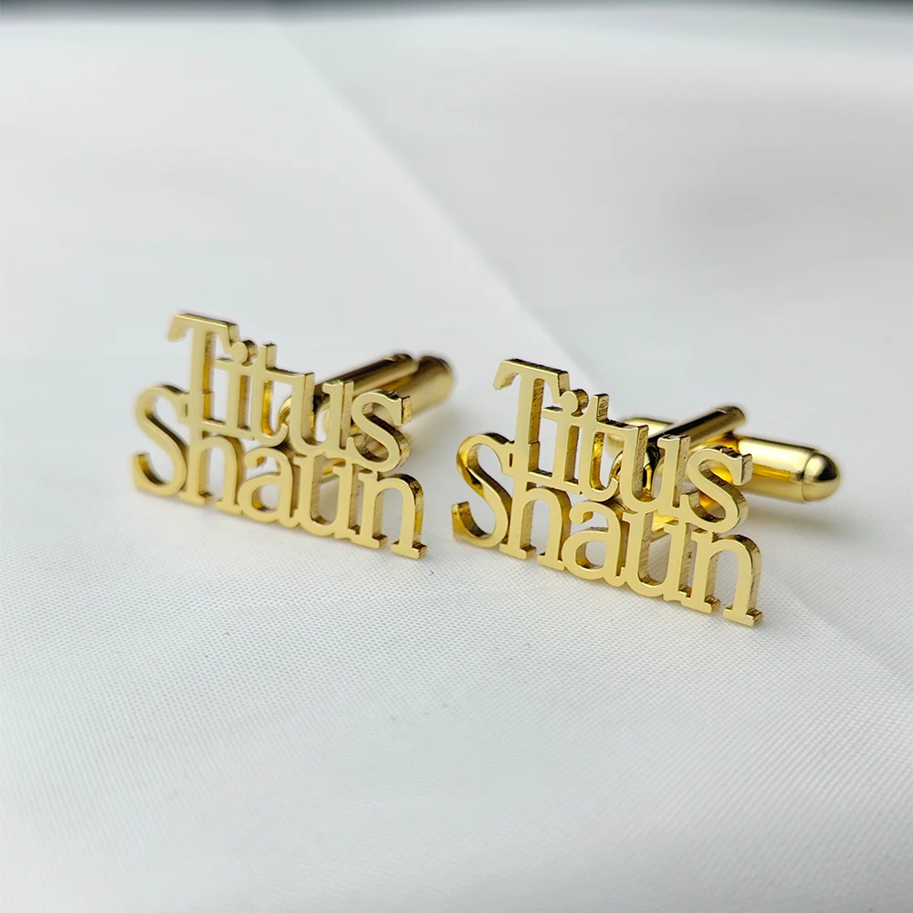 Boutons de manchette avec nom personnalisé pour hommes, cadeaux de mariage pour hommes, nouvelle chemise, boutons de manchette avec lettres, accessoires pour hommes