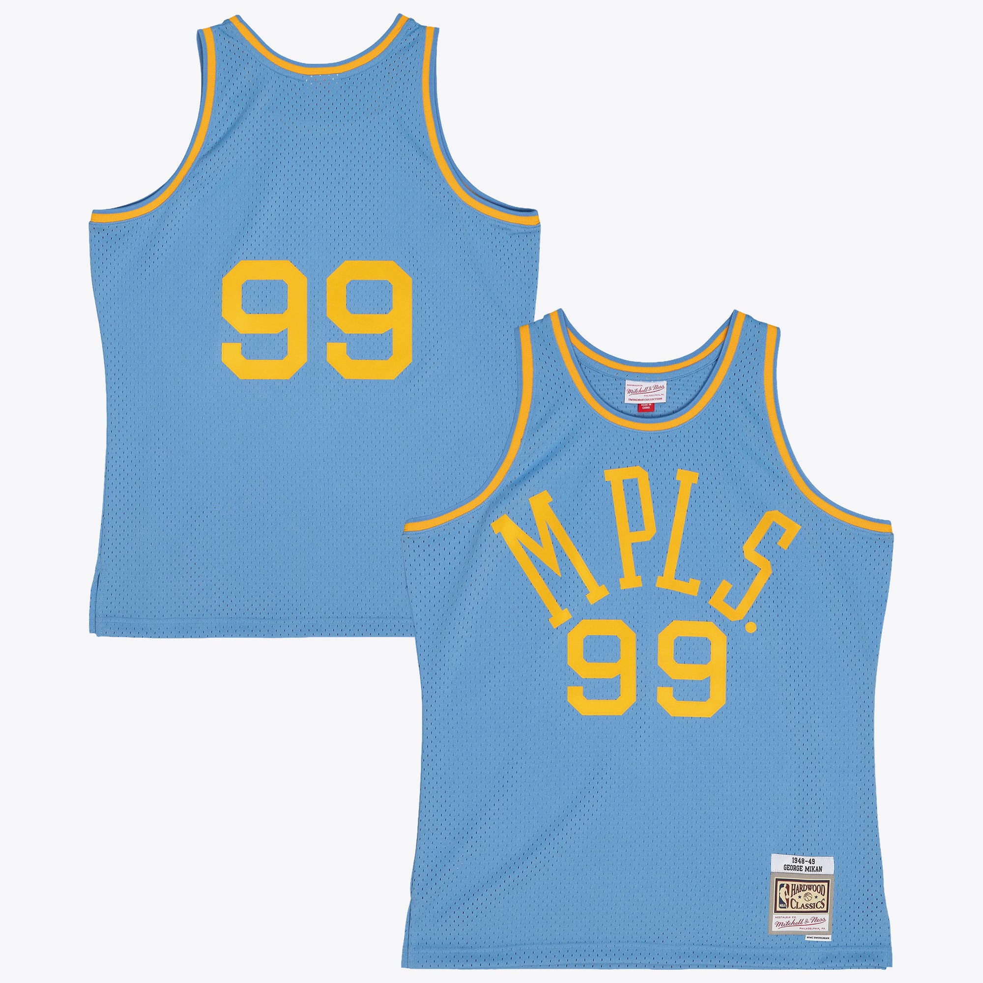 Maillot authentique George Mikan 1948 bleu foncé Mitchell & Ness Los Angeles Lakers - Homme Taille: XL