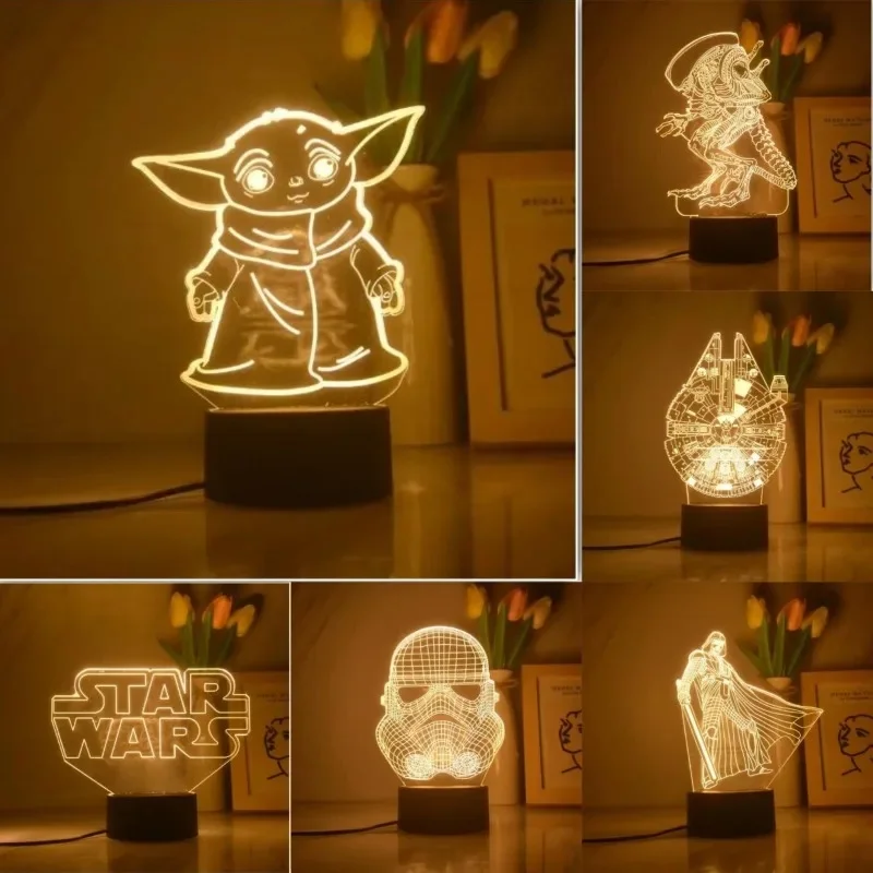 Cartoon 3D Anime Lampe Yoda Baby Nachtlicht Raumdekoration Warme Lampe Anime Spielzeug Geburtstag Kindertag Geschenke