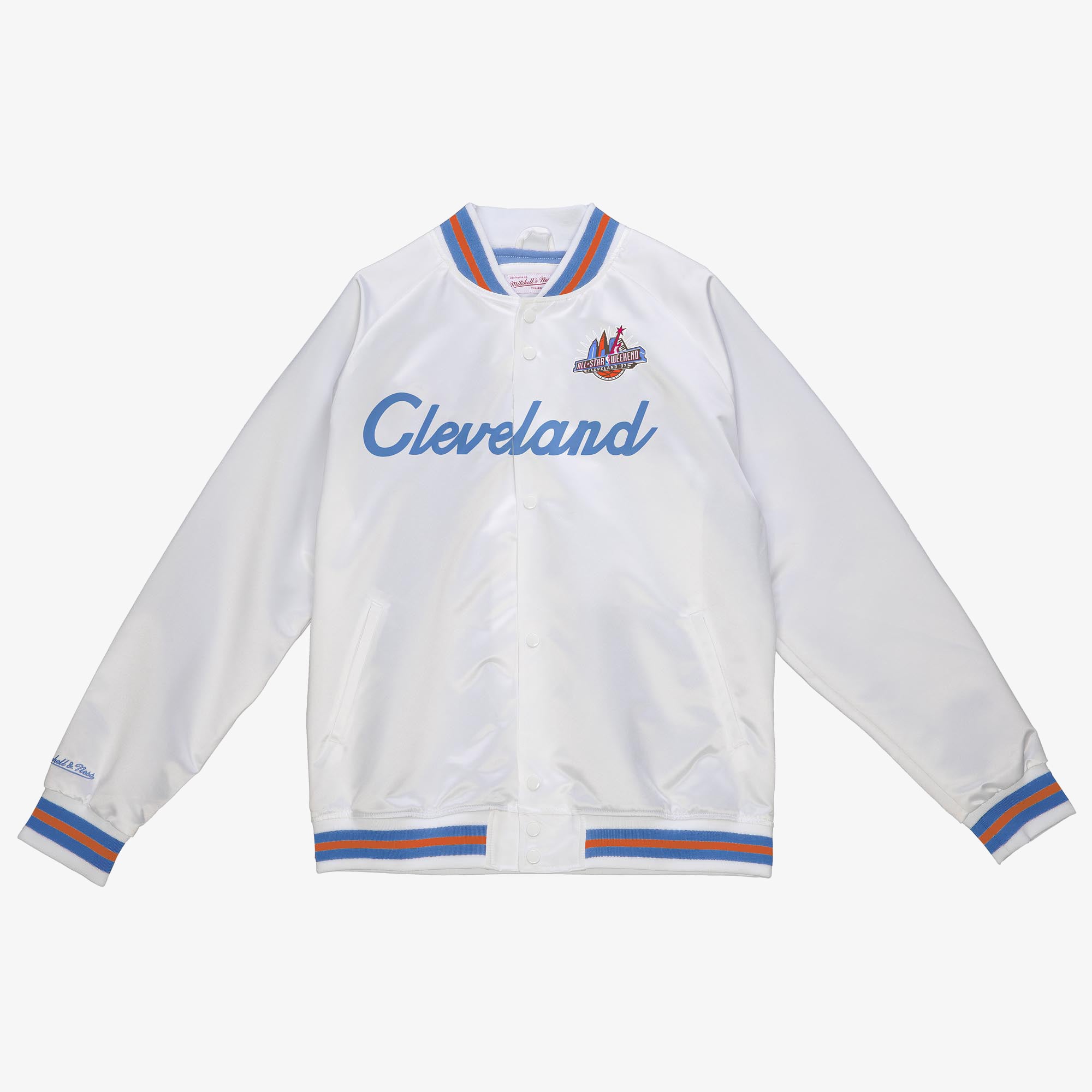 NBA Mitchell & Ness 1997 Leichte Satinjacke All-Star – Weiß – Herren
