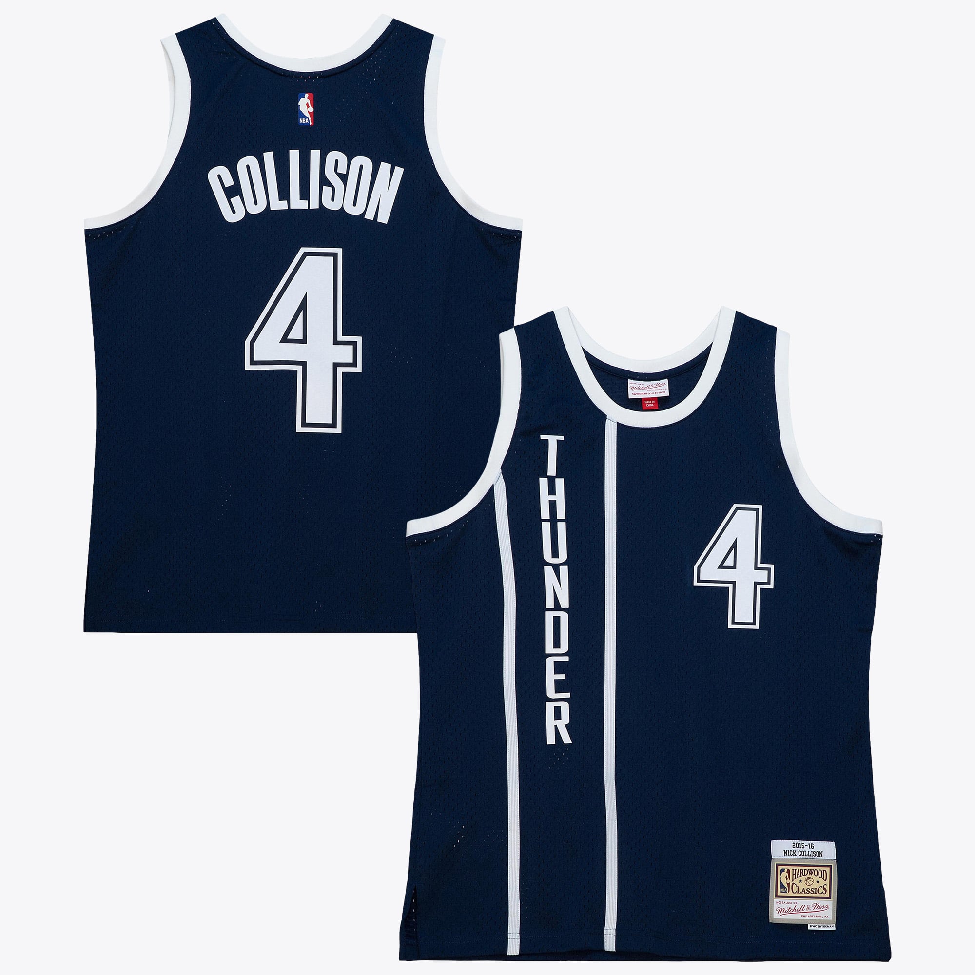 Oklahoma City Thunder Mitchell & Ness Nick Collison 2015 Maillot Authentique Alternatif – Bleu Cendré - Homme Taille: L