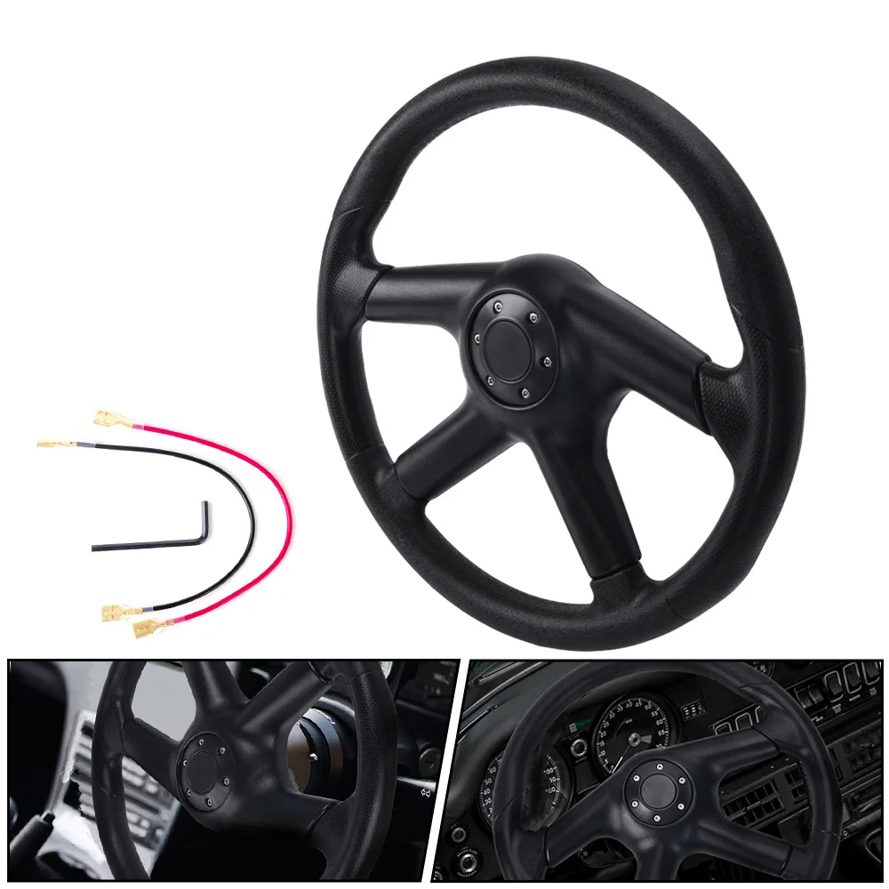 Volant de course en PU de 14 pouces (360 mm) pour voiture, volant sport modifié, volant universel à 6 boulons, volant de compétition