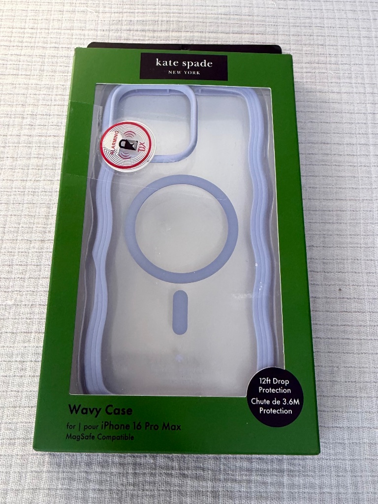 Kate Spade Cell Phones & Accessories | (Brand New) Kate Spade Iphone 16 Pro Max Wavy Magsafe Cell Phone Case Blue | Color: Blue | Size: Os