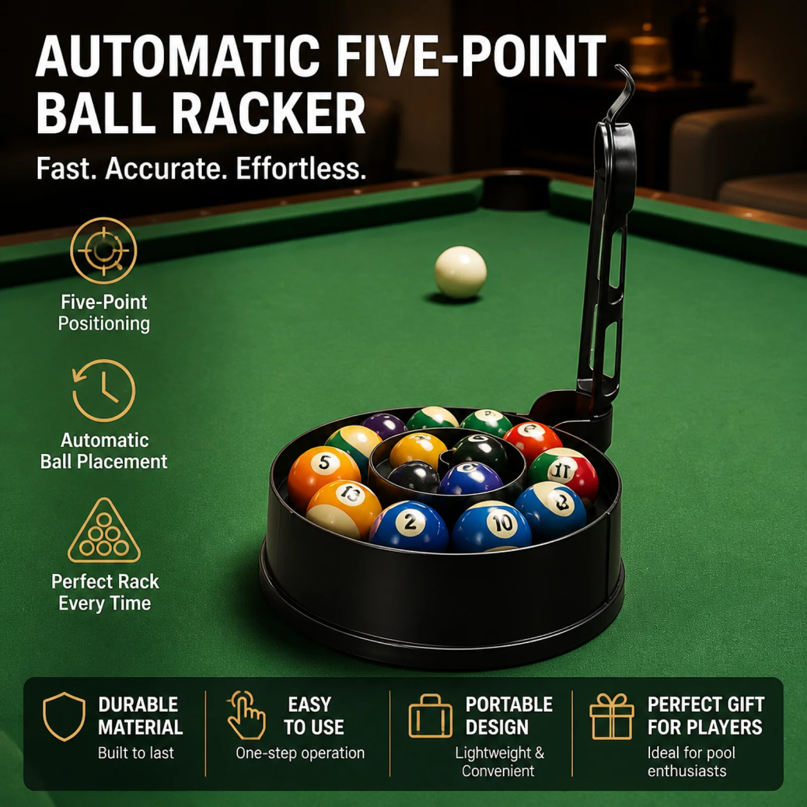 Support de billes de billard de précision en ABS – Équipement d'entraînement pour la cohérence du jeu à domicile ou en club