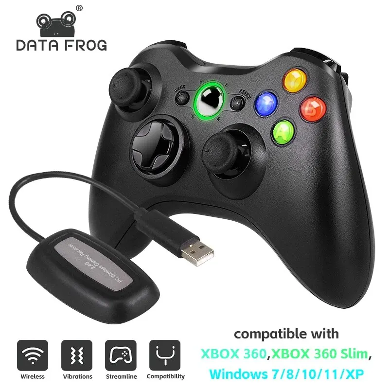 2.4G Wireless Gamepad Gaming Controller For Xbox 360/ 360 Slim/PC Video Game Consoles 3D Rocker Joystick Game Handle Accessories