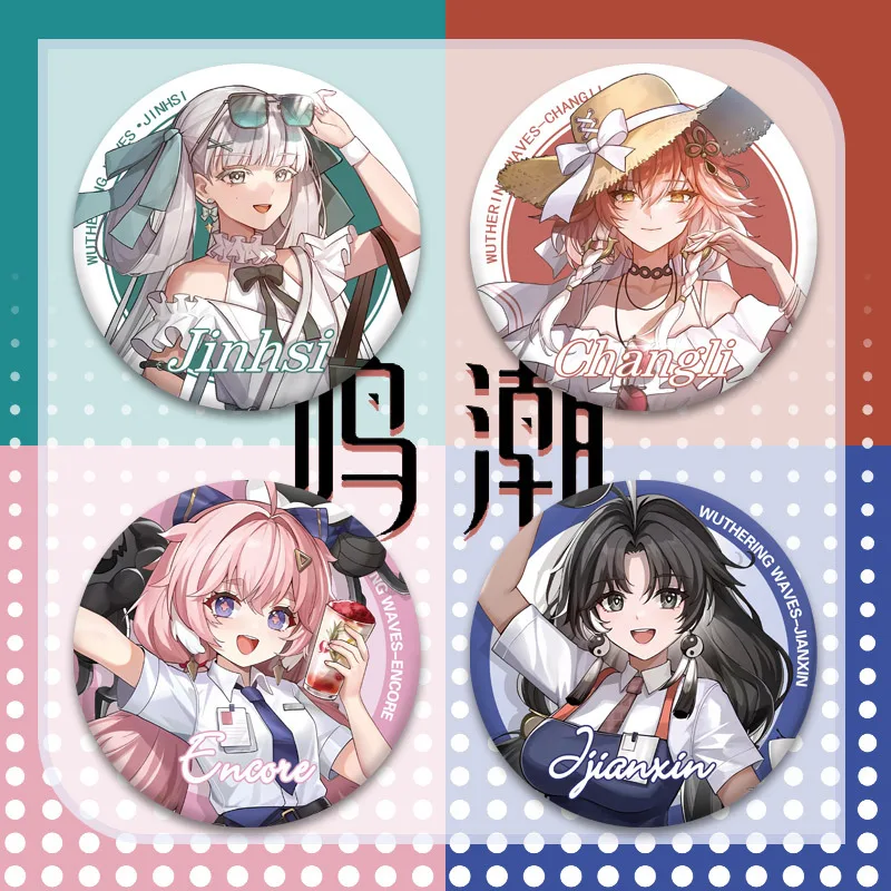 58MM Game Wuthering Waves Changli Jinhsi Encore Jianxin Badge Gifts