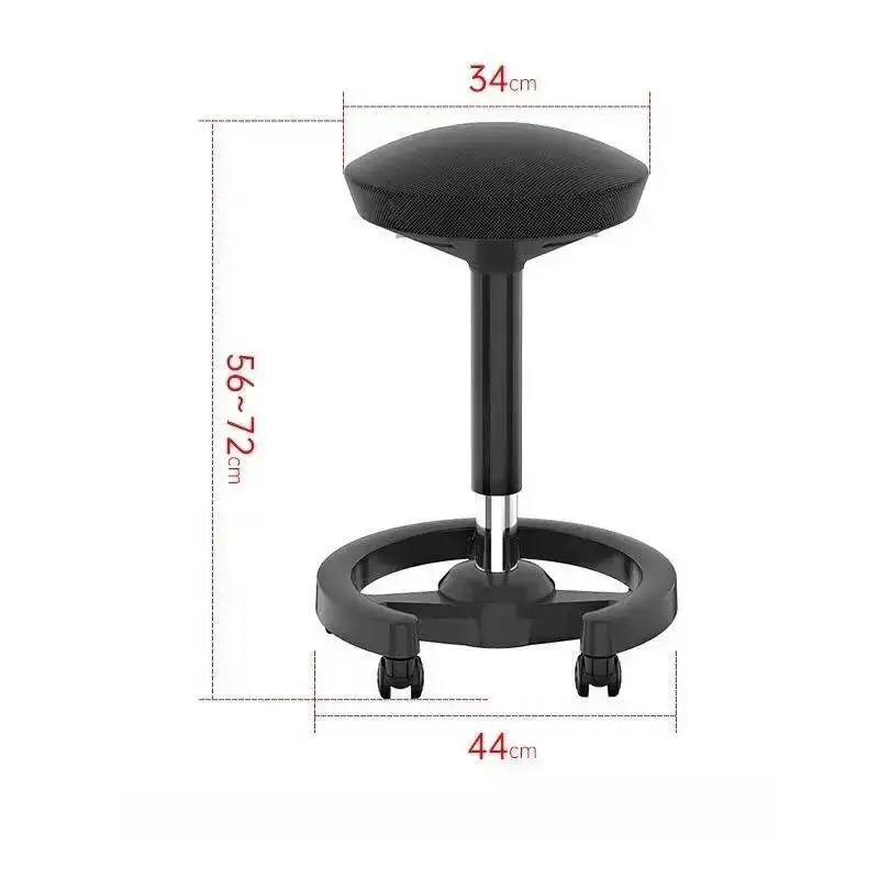 Bürostuhl Grau Rollbar mit Verstellbarem Netz-Sitz Drehbarer Mobiler Arbeitshocker Ergonomischer Höhenverstellbarer Hocker für Home Office