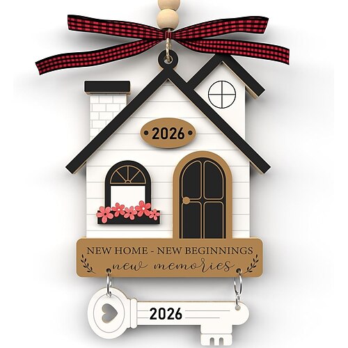 regali per la casa nuova casa ornamento natalizio in legno regali per la casa per donne, coppie - nuova casa nuovo inizio - idee regalo per i nuovi proprietari di casa - ornamento per la casa in legno