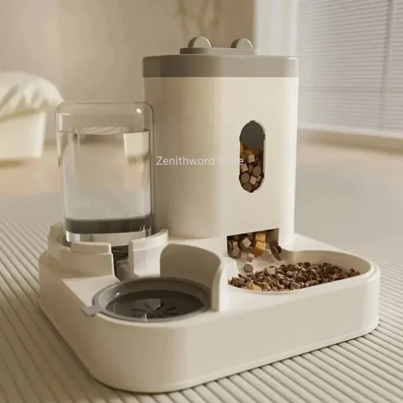 Distributeur automatique de nourriture, bol de nourriture pour chiens et chats avec fontaine à eau, distributeur de stockage de nourriture pour animaux de compagnie de grande capacité, accessoires