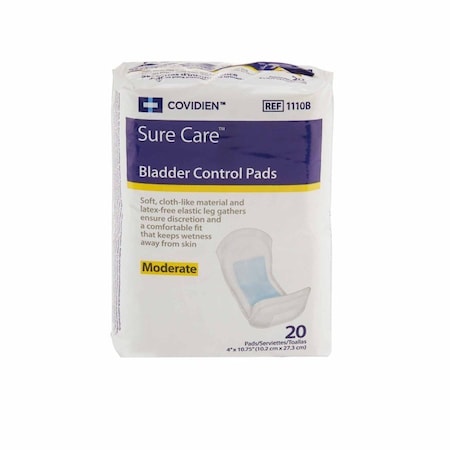 SURE CARE 1110B Bladder Control Pad 4 X 10-3/4 Inch Moderate Absorbency Polymer