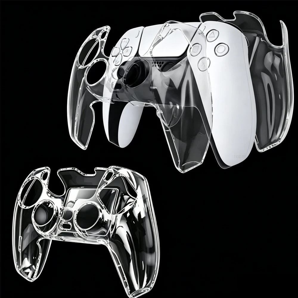 PC Clear Case Shell For PS5 Controller Skin Cover Transparent Full Protector for Sony Playstation 5 Gamepad Gaming Accessories